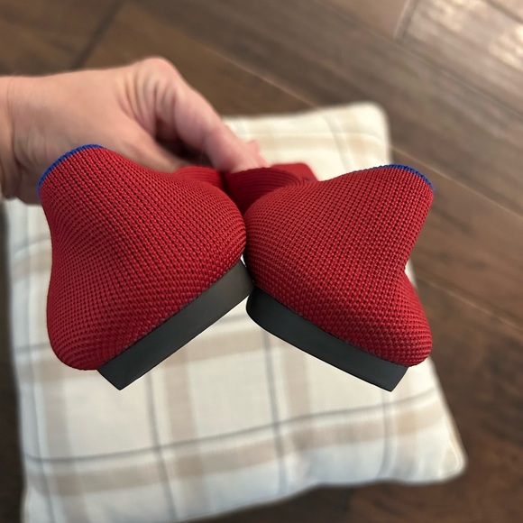 Rothy’s The Point Pointed Toe Ballet Flats Chili Red - Picture 3 of 5